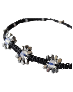 Βραχιόλι μακραμέ χειροποίητο με φεγγαρόπετρα και αιματίτες - Image 2