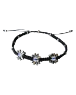 Βραχιόλι μακραμέ χειροποίητο με φεγγαρόπετρα και αιματίτες