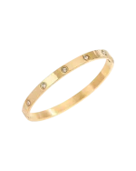 Βραχιόλι χειροπέδα ατσάλινο με κρύσταλλα