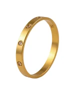 Βραχιόλι χειροπέδα ατσάλινο με κρύσταλλα - Image 3