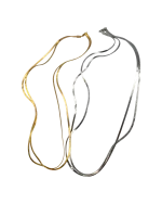 Κολιέ αλυσίδα πλακέ ασημένιο ή και επιχρυσωμένο διπλό - Image 2