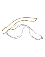 Κολιέ αλυσίδα πλακέ ασημένιο ή και επιχρυσωμένο διπλό - Image 3