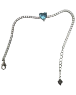 Βραχιόλι ασημένιο με ζιρκόν και aquamarine