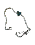 Βραχιόλι ασημένιο με ζιρκόν και aquamarine - Image 2