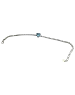 Βραχιόλι ασημένιο με ζιρκόν και aquamarine - Image 4