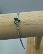 Βραχιόλι ασημένιο με ζιρκόν και aquamarine - Image 3