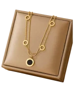 Κολιέ διπλό απο ανοξείδωτο ατσάλι - Image 3