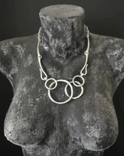 Κολιέ χειροποίητο επάργυρο boho