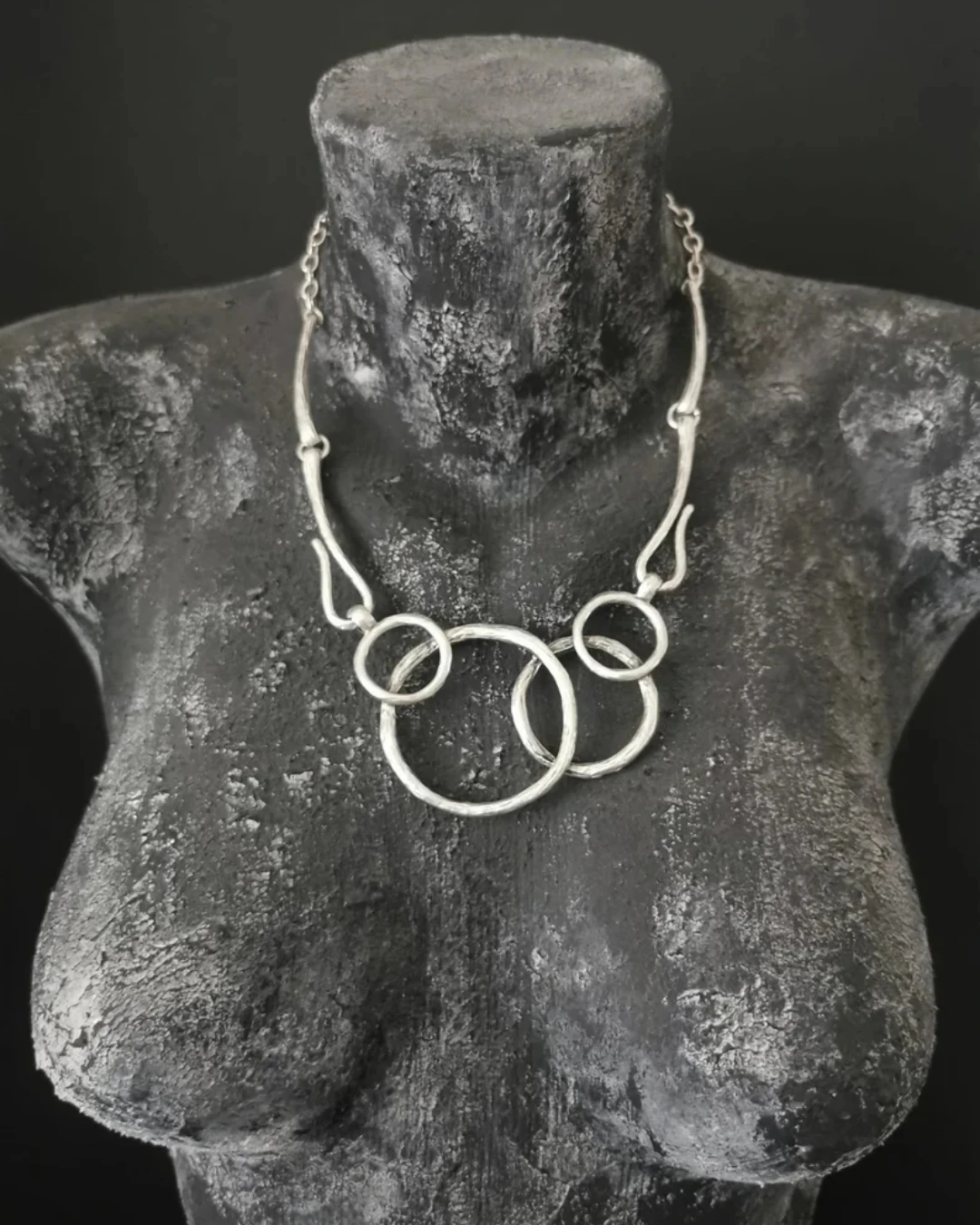 an.21248 (2) Κολιέ χειροποίητο επάργυρο boho - Image 1