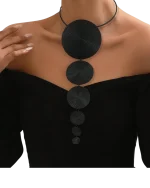 Κολιέ – choker μαύρο μεταλλικό - Image 2