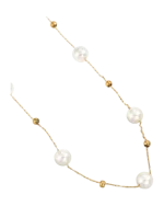 Κολιέ απο ατσάλι με περλίτσες