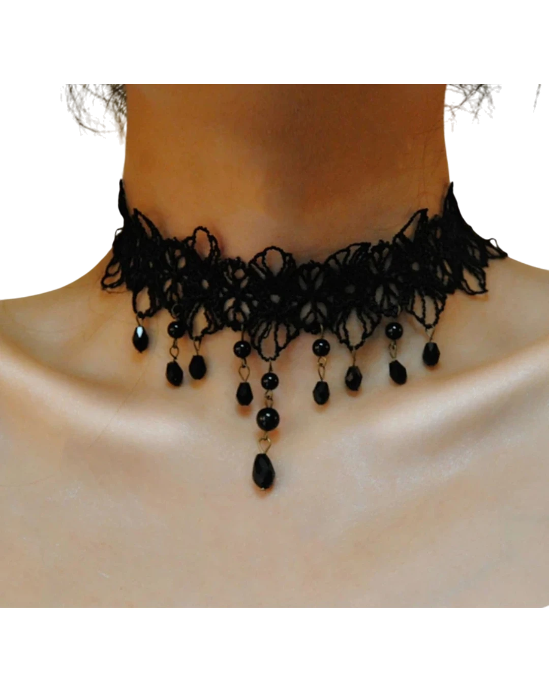 an.22029 Κολιέ choker με δαντέλα και πέτρες - Image 1