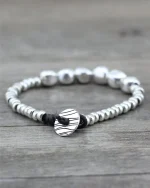 Βραχιόλι unisex με μεταλλικές λεπτομέρειες - Image 2