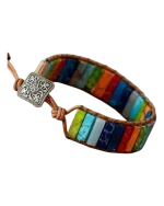 Βραχιόλι με PU δέρμα και πέτρες