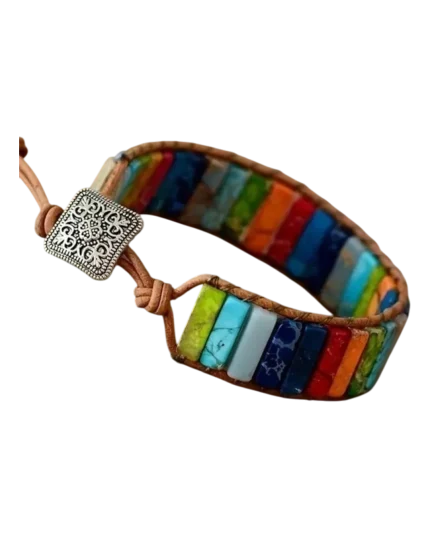 Βραχιόλι με PU δέρμα και πέτρες