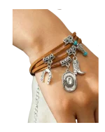 Βραχιόλι δερμάτινο ethnic boho - Image 4