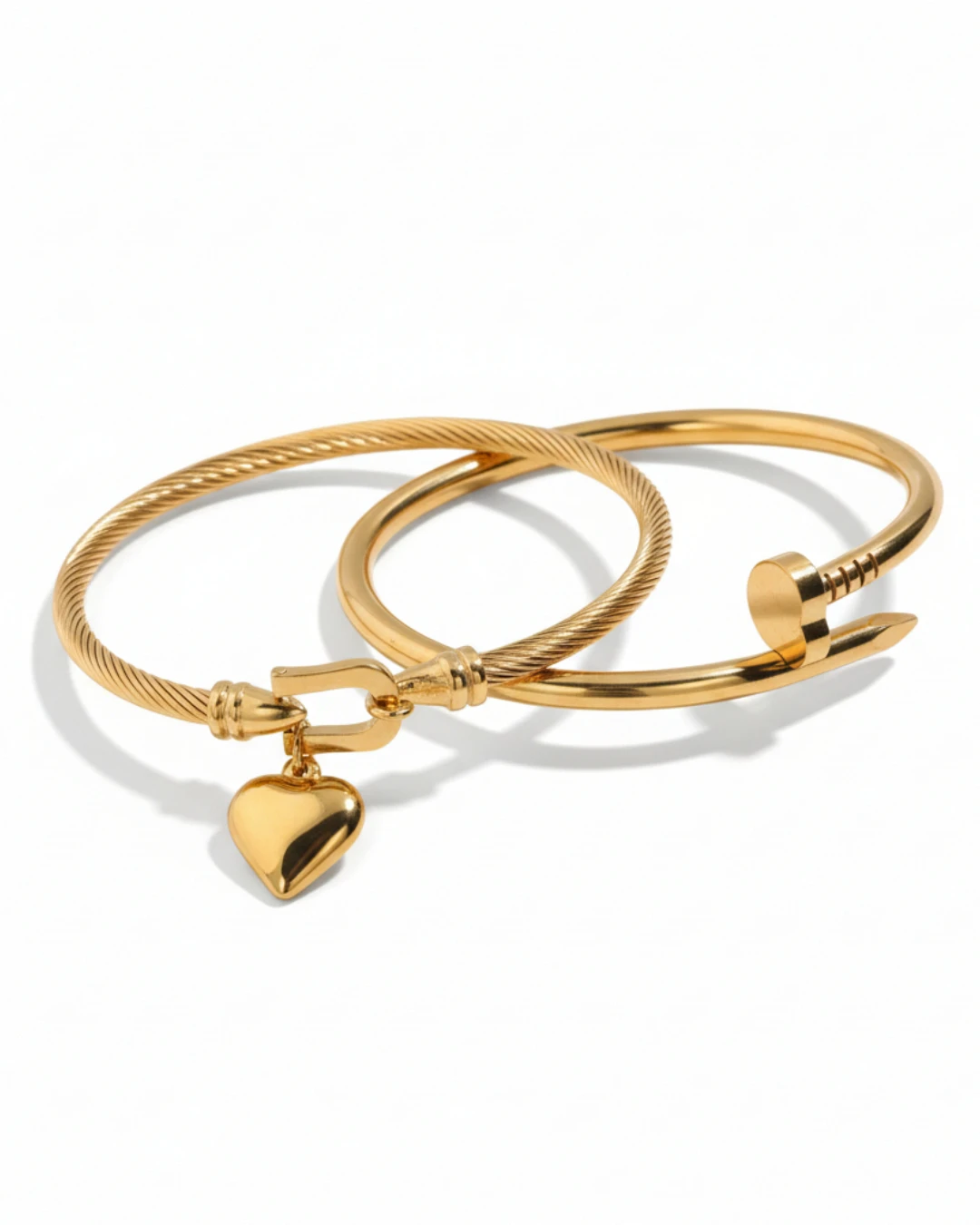 an.22236 (4) Βραχιόλια σέτ των 2 απο ανοξείδωτο ατσάλι - Image 1