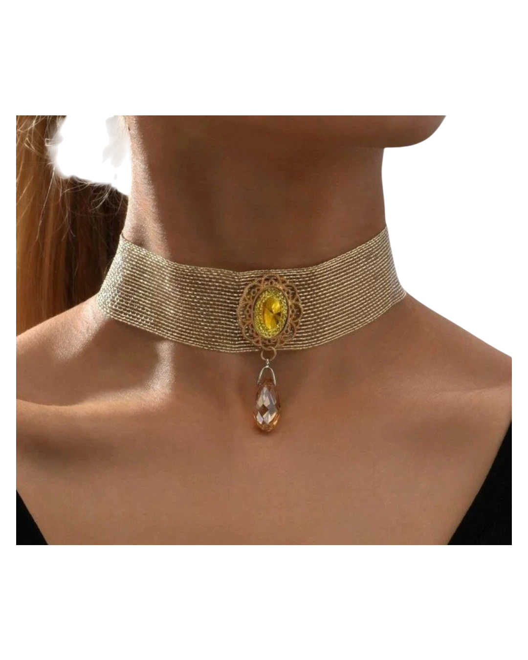 an.22349 (3) Κολιέ choker απο δαντέλα - Image 1