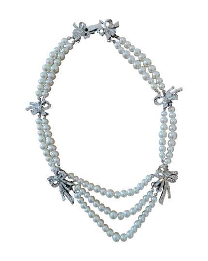 Κολιέ με πέρλες και κρύσταλλα