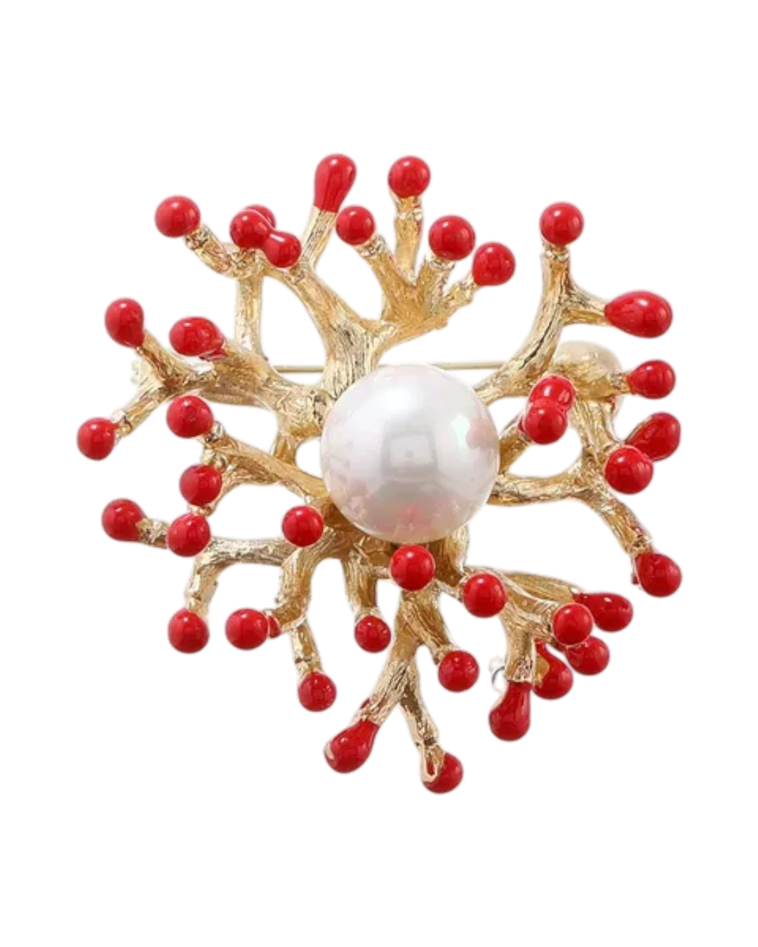 an.22427 Καρφίτσα σε στύλ ρετρό με πέρλα και σμάλτο - Image 1