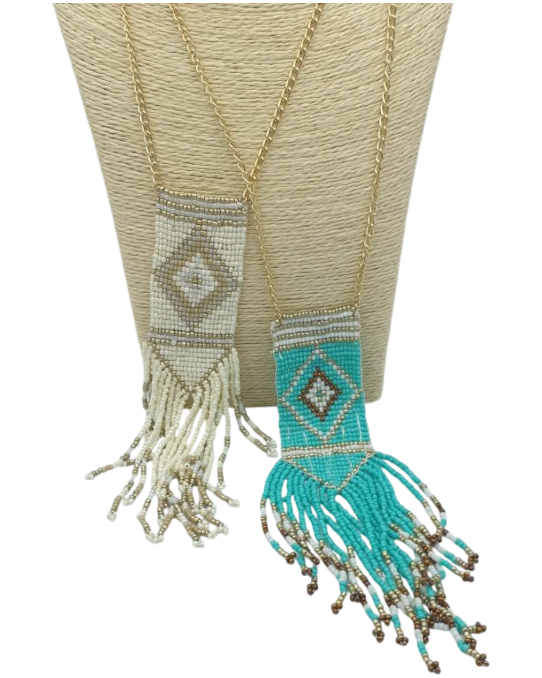 an.770 Κολιέ έθνικ-boho μέ χάνδρες - Image 1