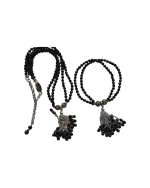 Κολιέ σέτ μέ το βραχιόλι του με μαύρη χάνδρα - Image 2