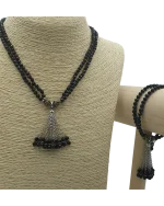 Κολιέ σέτ μέ το βραχιόλι του με μαύρη χάνδρα - Image 3