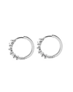 Σκουλαρίκια κρίκοι ασημένια με ζιρκόν - Image 2