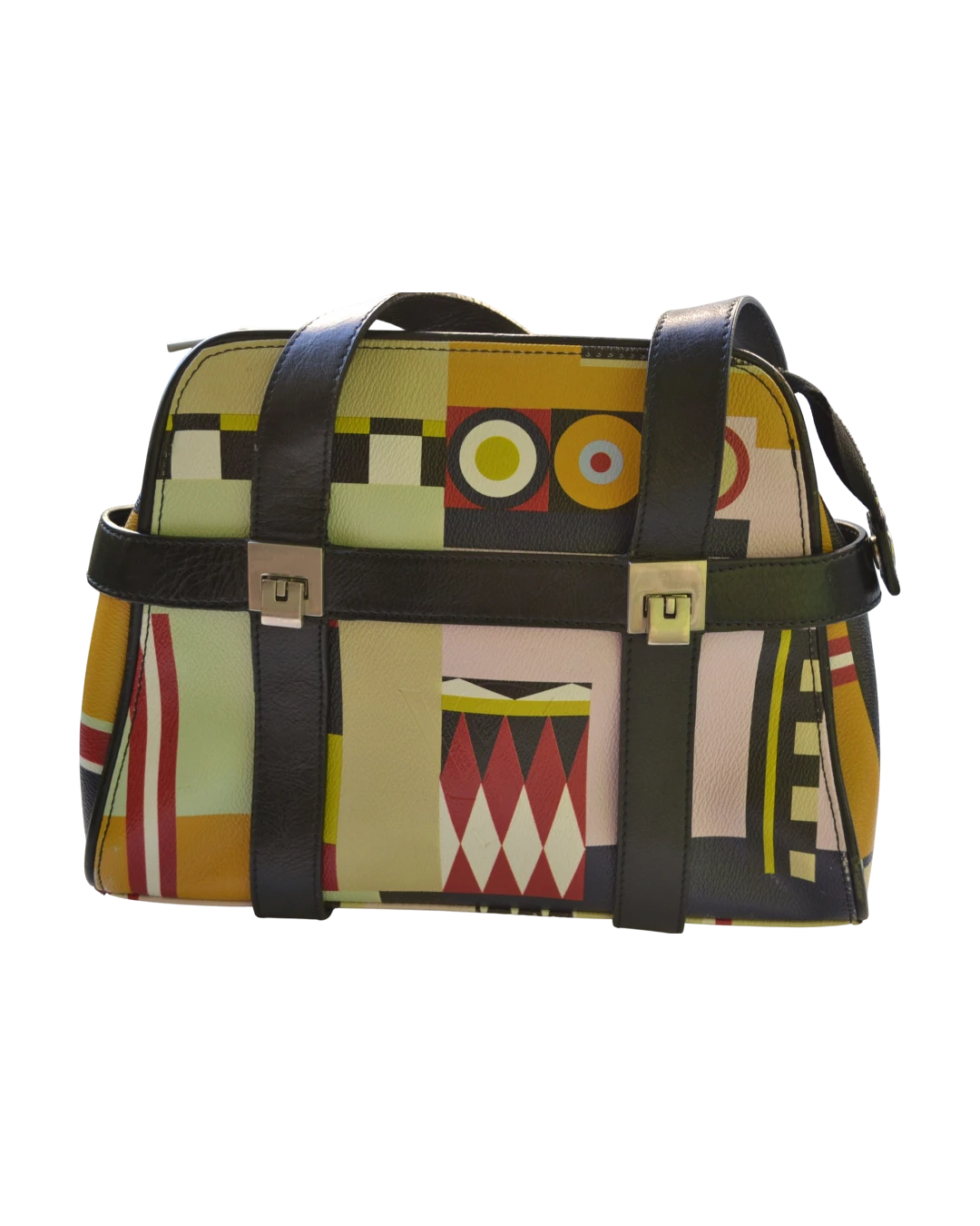 an.1044 Τσάντα δερμάτινη Von Stermann Βιέννης πολύχρωμη - Image 1