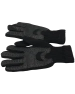 Γάντια μάλλινα με δέρμα μαύρα - Image 2