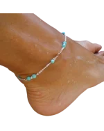 Αλυσίδα ποδιού με τυρκουάζ έθνικ-boho