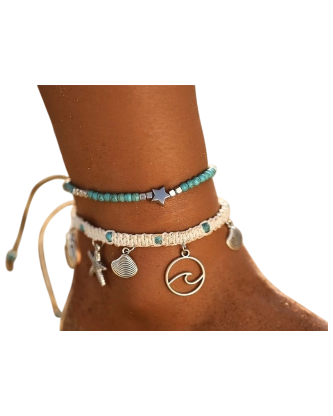 an.20397 Βραχιόλι -αλυσίδα ποδιού έθνικ-boho - Image 1