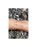 Βραχιόλι ποδιού με περλίτσες και κρύσταλλα stretch - Image 2