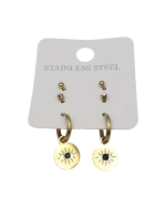 Σκουλαρίκια σετ των 3 ατσάλινα - Image 2