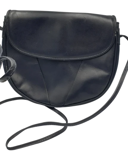 Τσάντα δερμάτινη σε μπλέ χρώμα LEDER-LOCHER Ελβετίας vintage