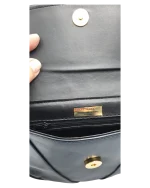 Τσάντα δερμάτινη σε μπλέ χρώμα LEDER-LOCHER Ελβετίας vintage - Image 5