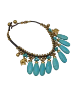 Βραχιόλι ποδιού ethnic-boho indian με τυρκουάζ