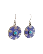 Σκουλαρίκια χειροποίητα επάργυρα με λάπις ethnic-boho Tibet - Image 2