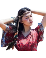 Δερμάτινη αλυσίδα για το κεφάλι indian feathers ethnic-boho