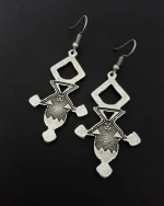 Σκουλαρίκια χειροποίητα επάργυρα ethnic boho tribal - Image 3