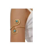 Βραχιόλι μπράτσου με τυρκουάζ ethnic boho - Image 2