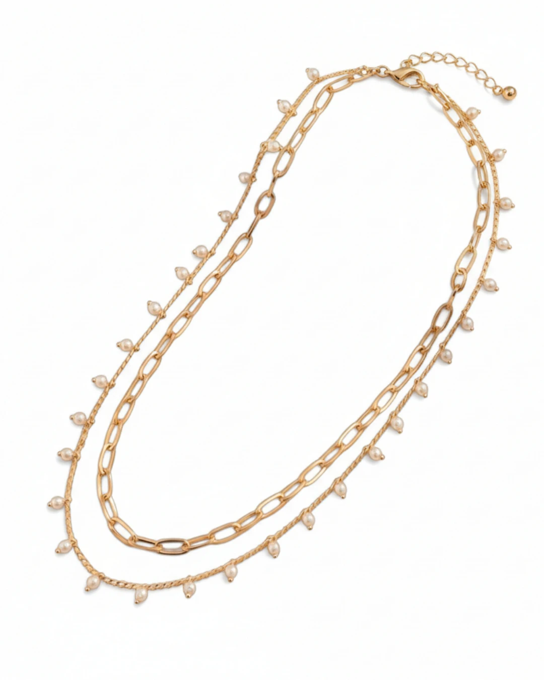 an.21042 (3) Αλυσίδα μέσης διπλή με περλίτσες boho - Image 1