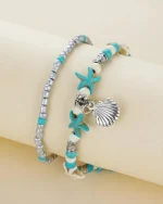 Βραχιόλι ποδιού διπλό ethnic boho - Image 2