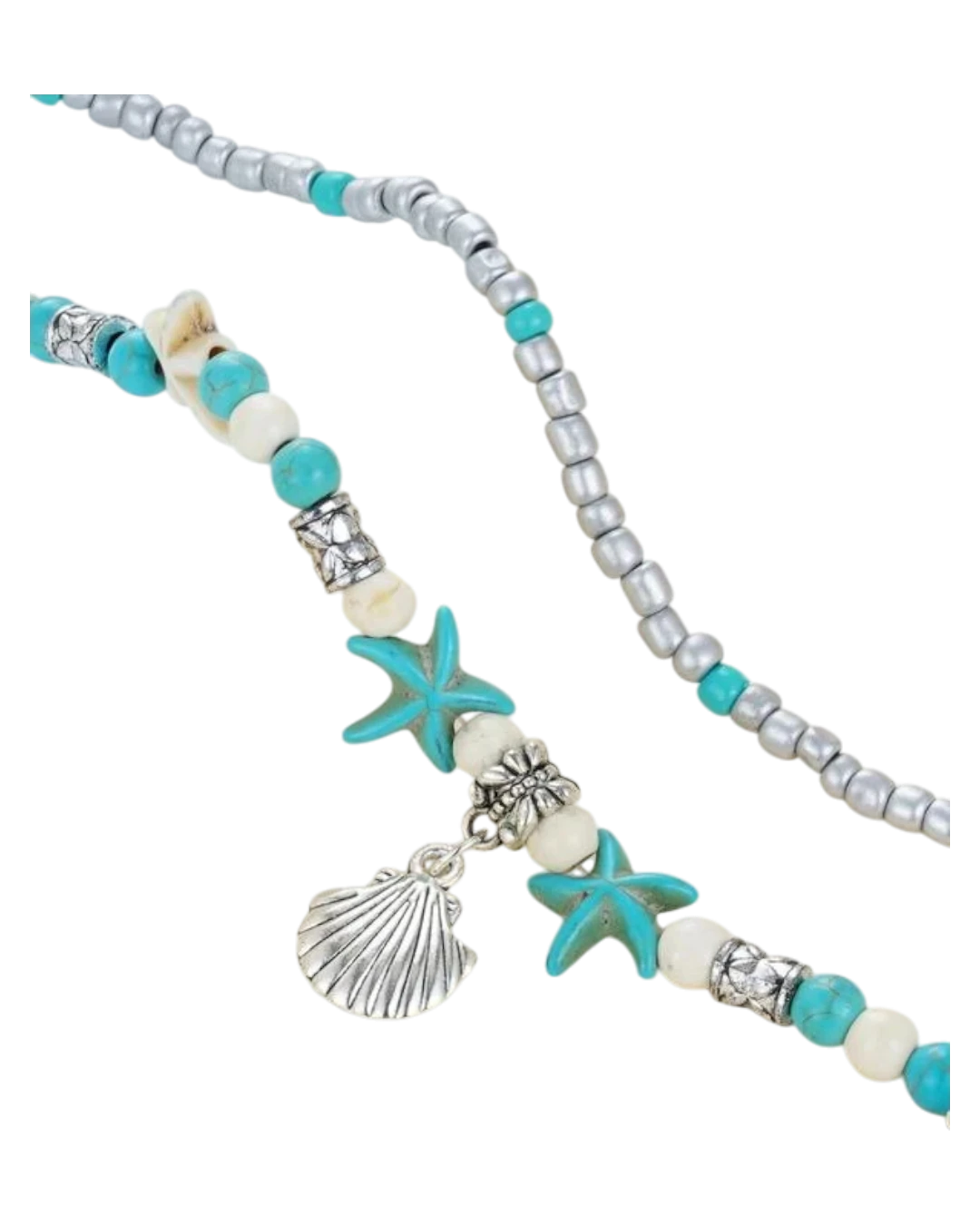 an.21046 Βραχιόλι ποδιού διπλό ethnic boho - Image 1