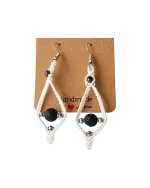 Σκουλαρίκια μακραμέ χειροποίητα “ρόμβος”