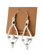 Σκουλαρίκια μακραμέ χειροποίητα “ρόμβος” - Image 3