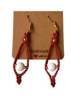 Σκουλαρίκια μακραμέ χειροποίητα “ρόμβος” - Image 5