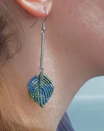 Σκουλαρίκια μακραμέ χειροποίητα “φύλλο” - Image 10