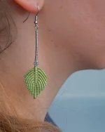 Σκουλαρίκια μακραμέ χειροποίητα “φύλλο” - Image 12