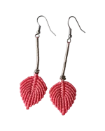 Σκουλαρίκια μακραμέ χειροποίητα “φύλλο” - Image 13